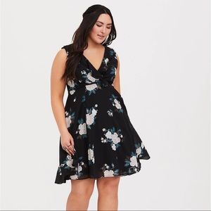 Torrid Lace Up Floral Dress